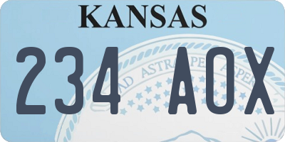 KS license plate 234AOX