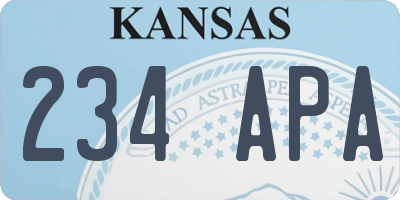 KS license plate 234APA