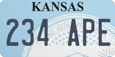 KS license plate 234APE
