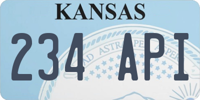 KS license plate 234API
