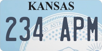 KS license plate 234APM
