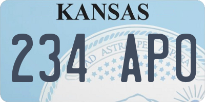 KS license plate 234APO