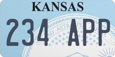 KS license plate 234APP