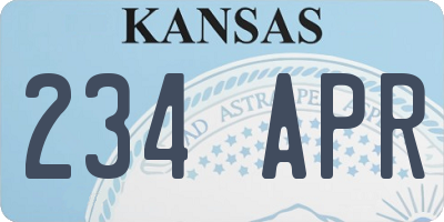 KS license plate 234APR