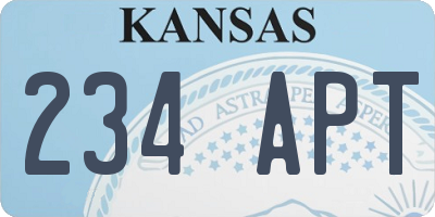 KS license plate 234APT