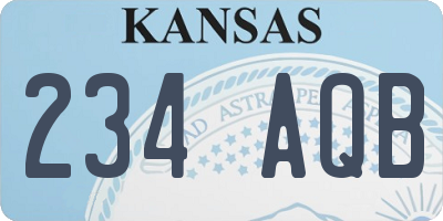 KS license plate 234AQB