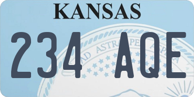 KS license plate 234AQE