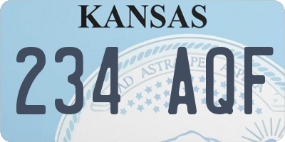 KS license plate 234AQF