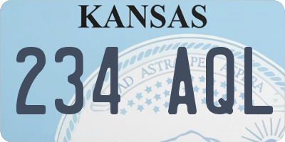 KS license plate 234AQL