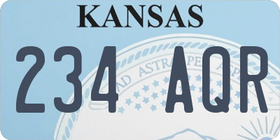 KS license plate 234AQR