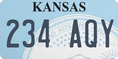 KS license plate 234AQY