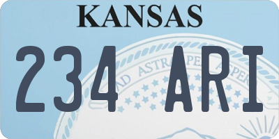 KS license plate 234ARI