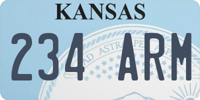 KS license plate 234ARM