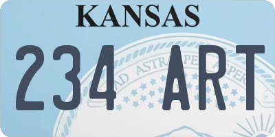 KS license plate 234ART