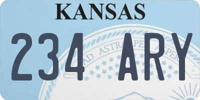 KS license plate 234ARY