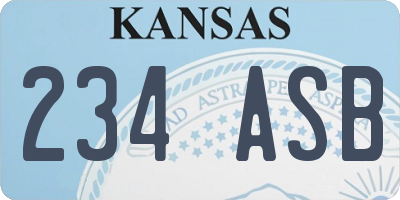 KS license plate 234ASB