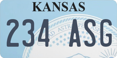 KS license plate 234ASG