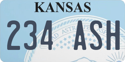 KS license plate 234ASH