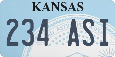KS license plate 234ASI