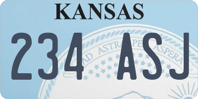 KS license plate 234ASJ