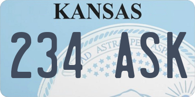 KS license plate 234ASK