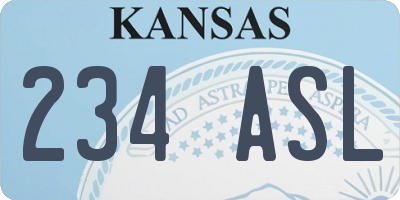 KS license plate 234ASL
