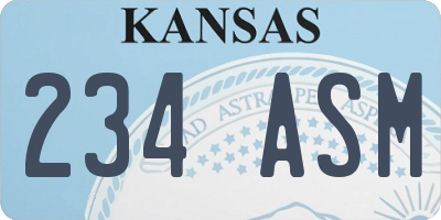 KS license plate 234ASM