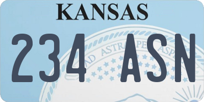 KS license plate 234ASN