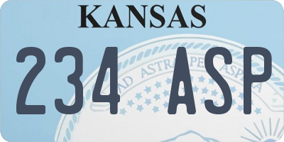 KS license plate 234ASP