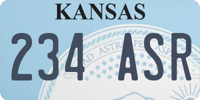 KS license plate 234ASR