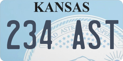 KS license plate 234AST
