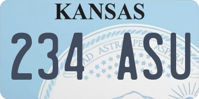 KS license plate 234ASU