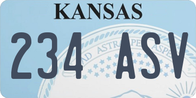 KS license plate 234ASV