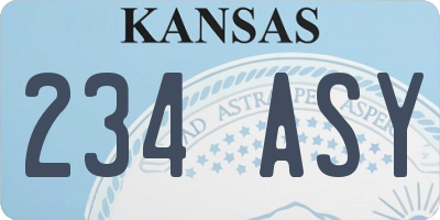 KS license plate 234ASY