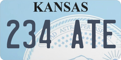 KS license plate 234ATE
