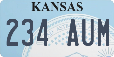 KS license plate 234AUM