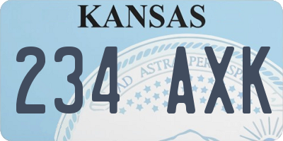 KS license plate 234AXK
