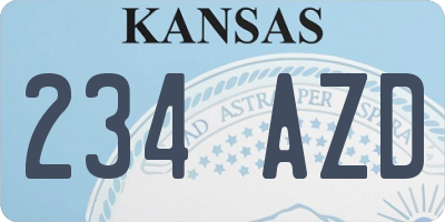 KS license plate 234AZD