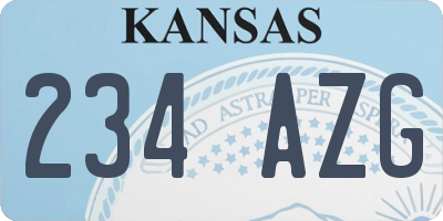 KS license plate 234AZG