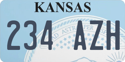 KS license plate 234AZH