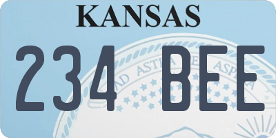 KS license plate 234BEE