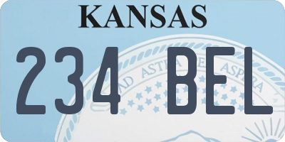KS license plate 234BEL