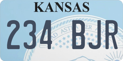 KS license plate 234BJR