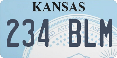 KS license plate 234BLM