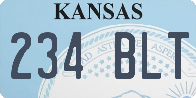 KS license plate 234BLT