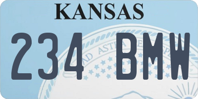 KS license plate 234BMW