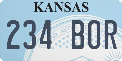 KS license plate 234BOR