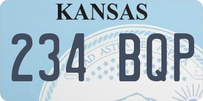 KS license plate 234BQP