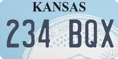 KS license plate 234BQX