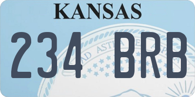 KS license plate 234BRB